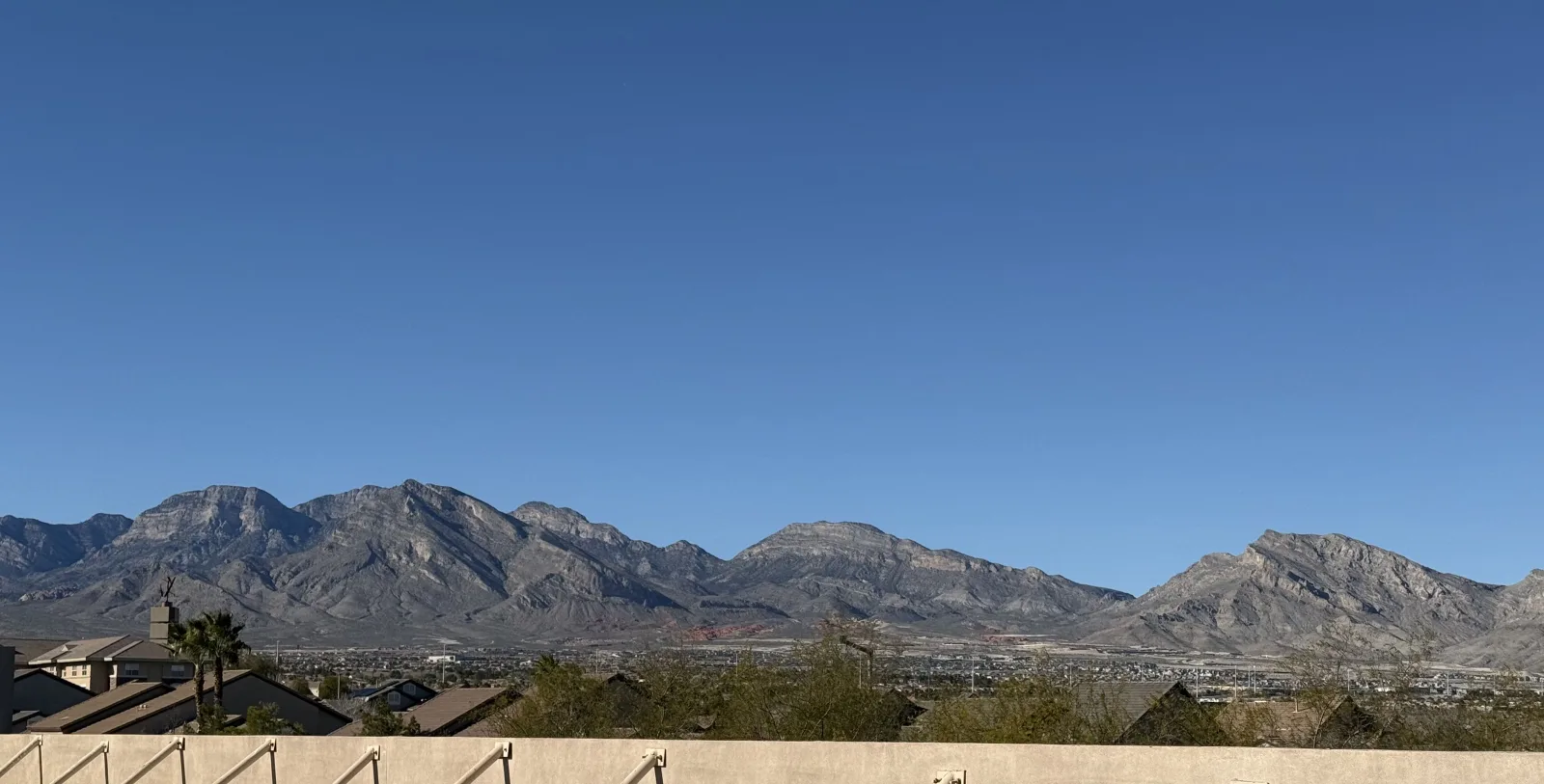 Las Vegas mountain landscape from rooftop