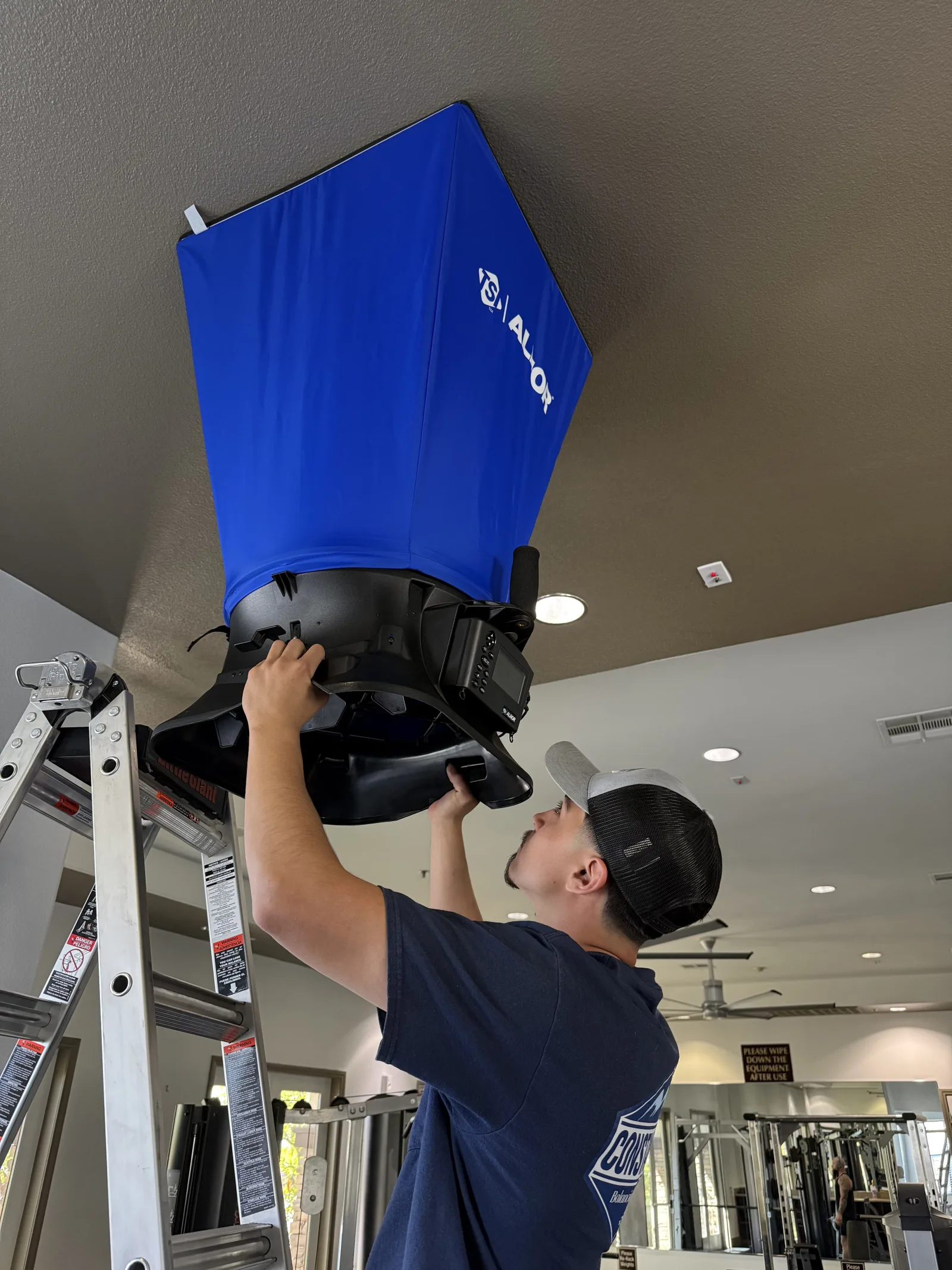 Commercial air balancing on rooftop HVAC system in Las Vegas